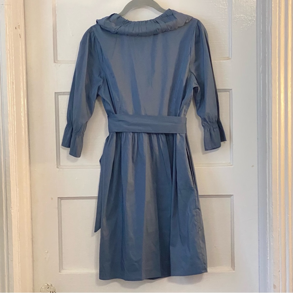 Esley Retro Collared Wrap Dress with Pockets Size Medium - Picture 4 of 16